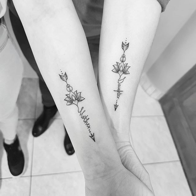 Lotus Arrows Mother and Daughter Tattoos Tattoo Design
