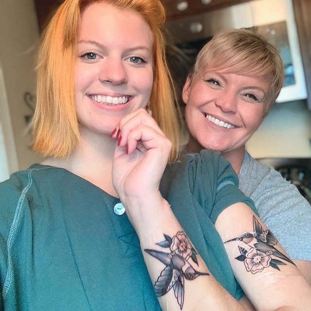 Matching Hummingbird with Flower Tattoos Tattoo Design