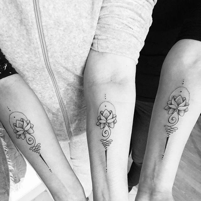 One of Three: Geometric Lotus Tattoo Tattoo Design