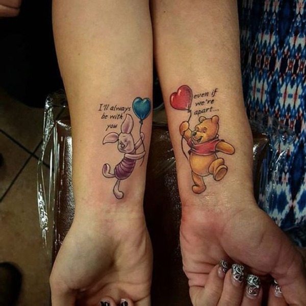 Piglet & Pooh Coordinating Tattoo Design Tattoo Design