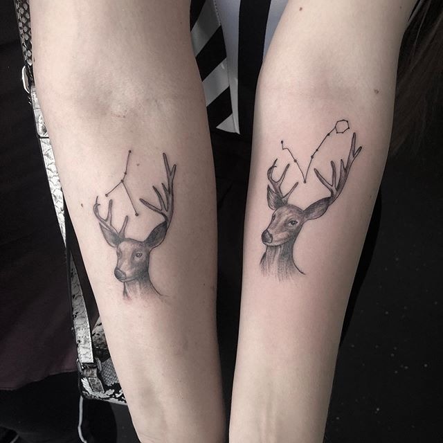 Zodiac Constellations with Stags Tattoo Tattoo Design