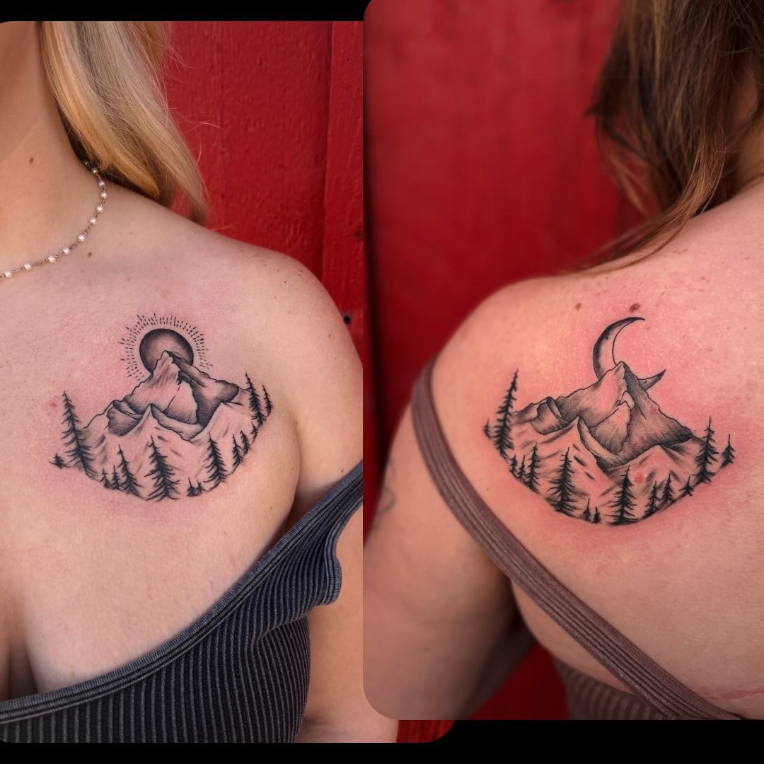 Day and Night Mountain Tattoos Tattoo Design
