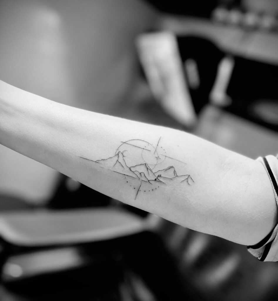 Geometric Mountain Tattoo Tattoo Design