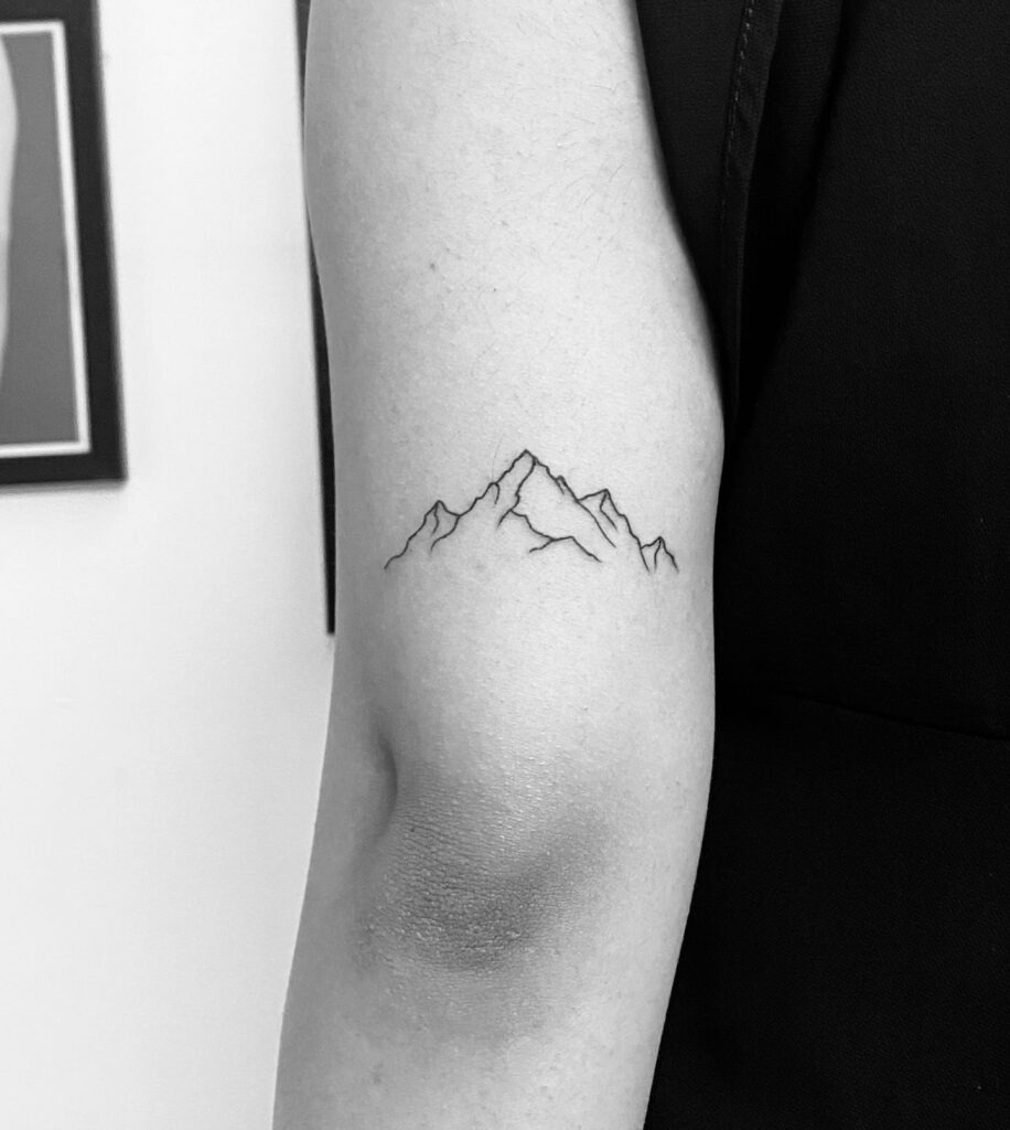 Minimal Mountain Outline Tattoo Tattoo Design