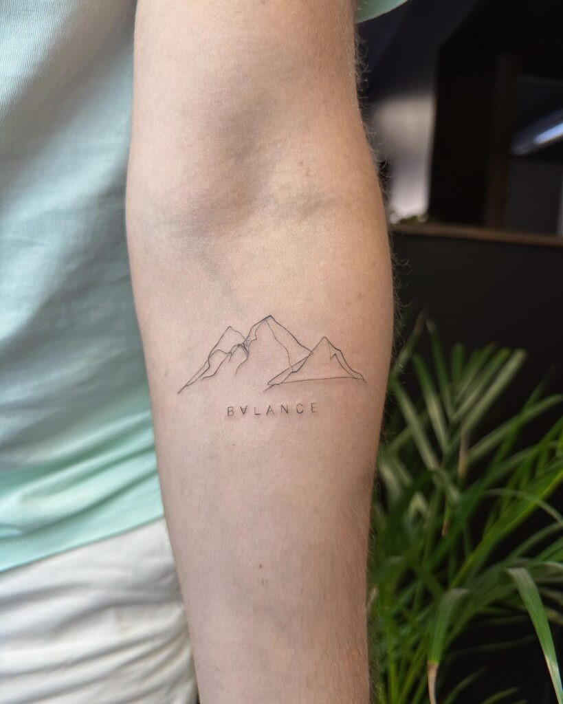 Minimalist Mountain Balance Tattoo Tattoo Design