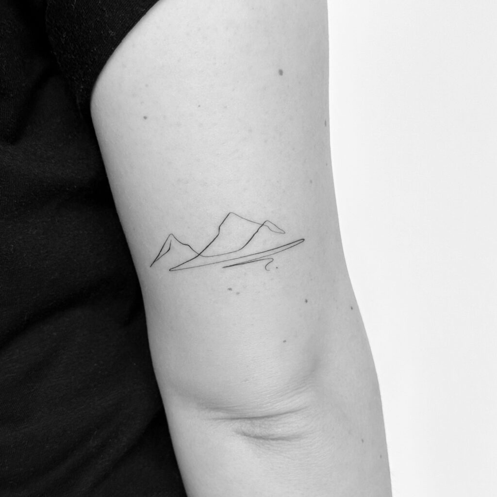 Minimalist Mountain Line Tattoo Tattoo Design