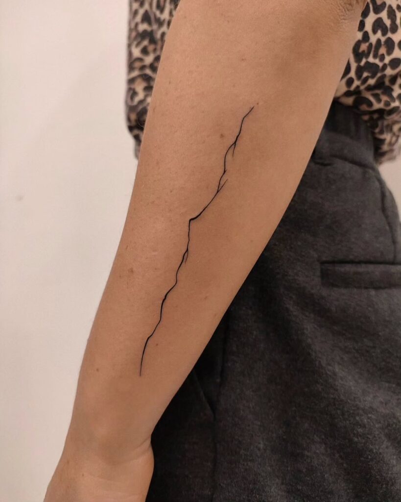 Minimalist Mountain Line Tattoo Tattoo Design