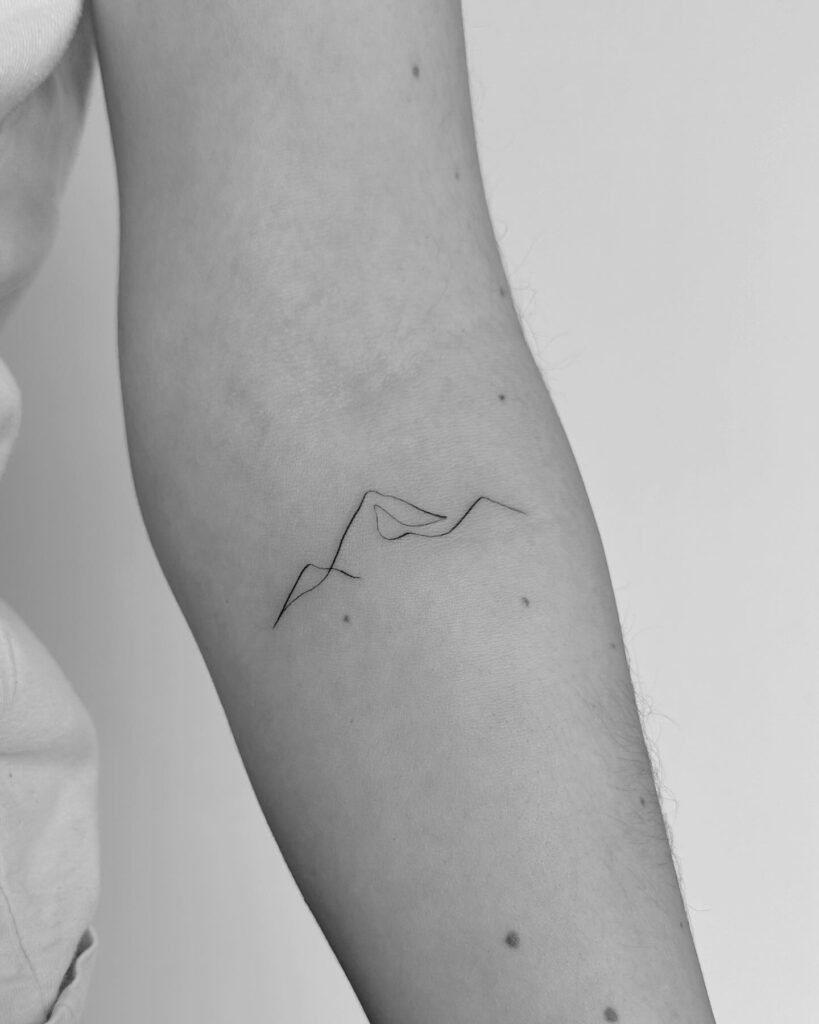 Minimalist Mountain Line Tattoo Tattoo Design