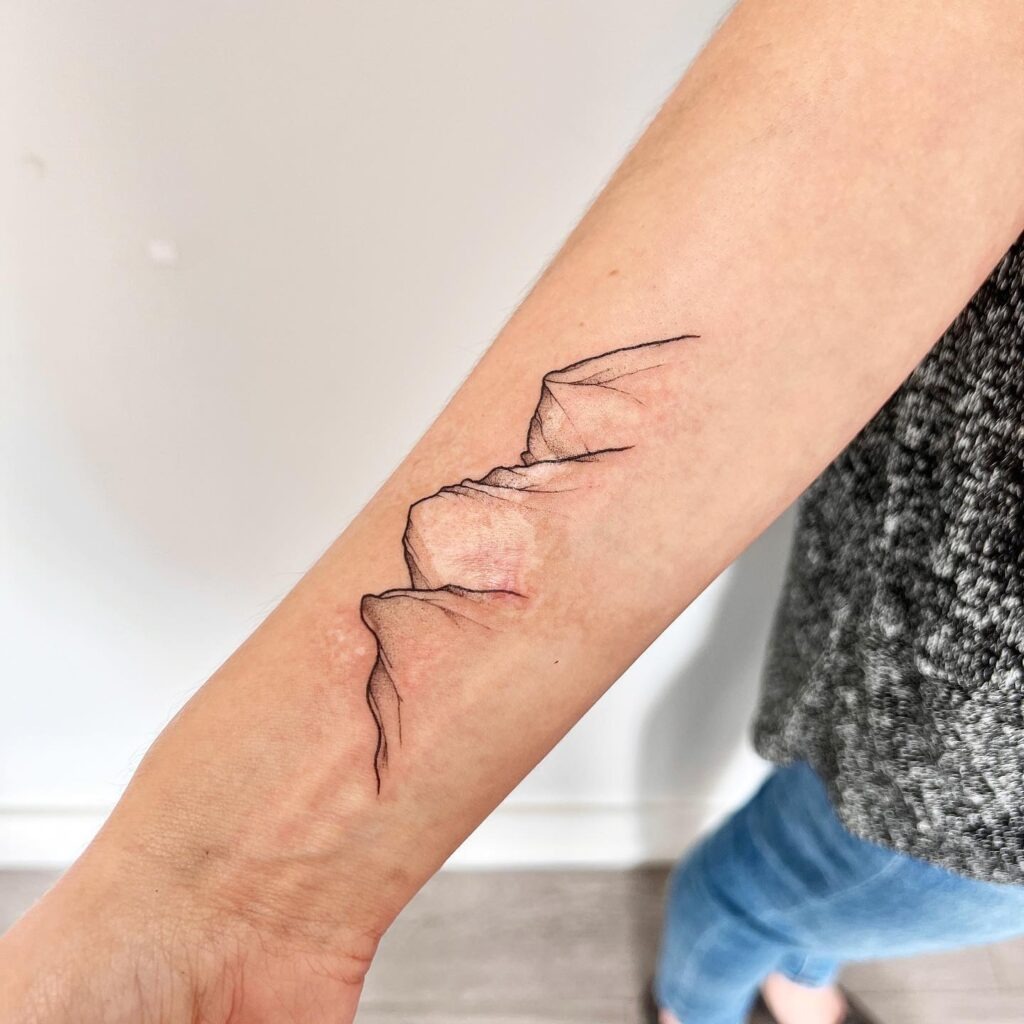 Minimalist Mountain Ridge Tattoo Tattoo Design