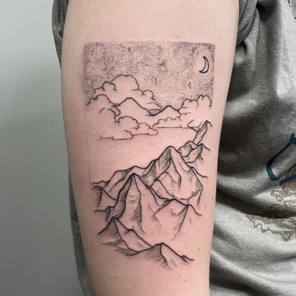 Mountain and Sky Tattoo Tattoo Design