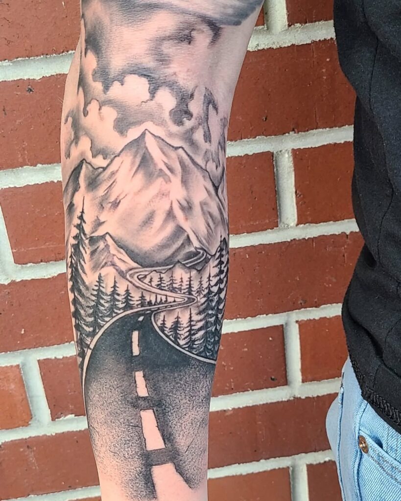 Mountain Road Tattoo Tattoo Design