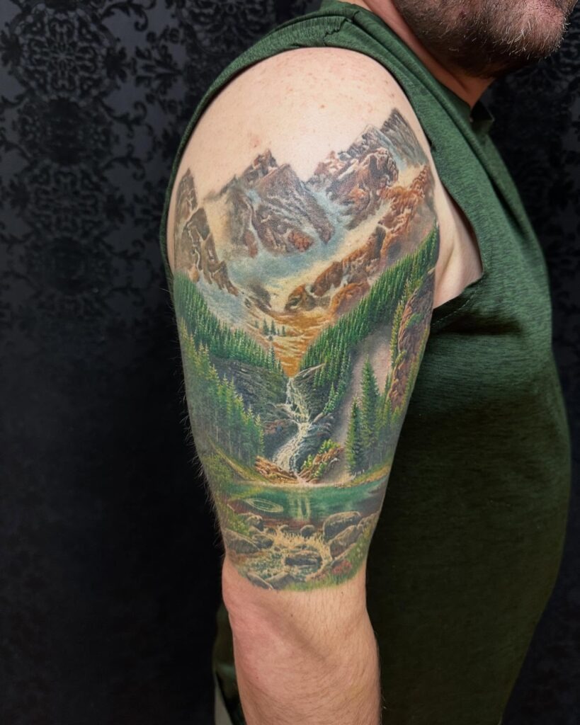 Mountain Waterfall Tattoo Tattoo Design