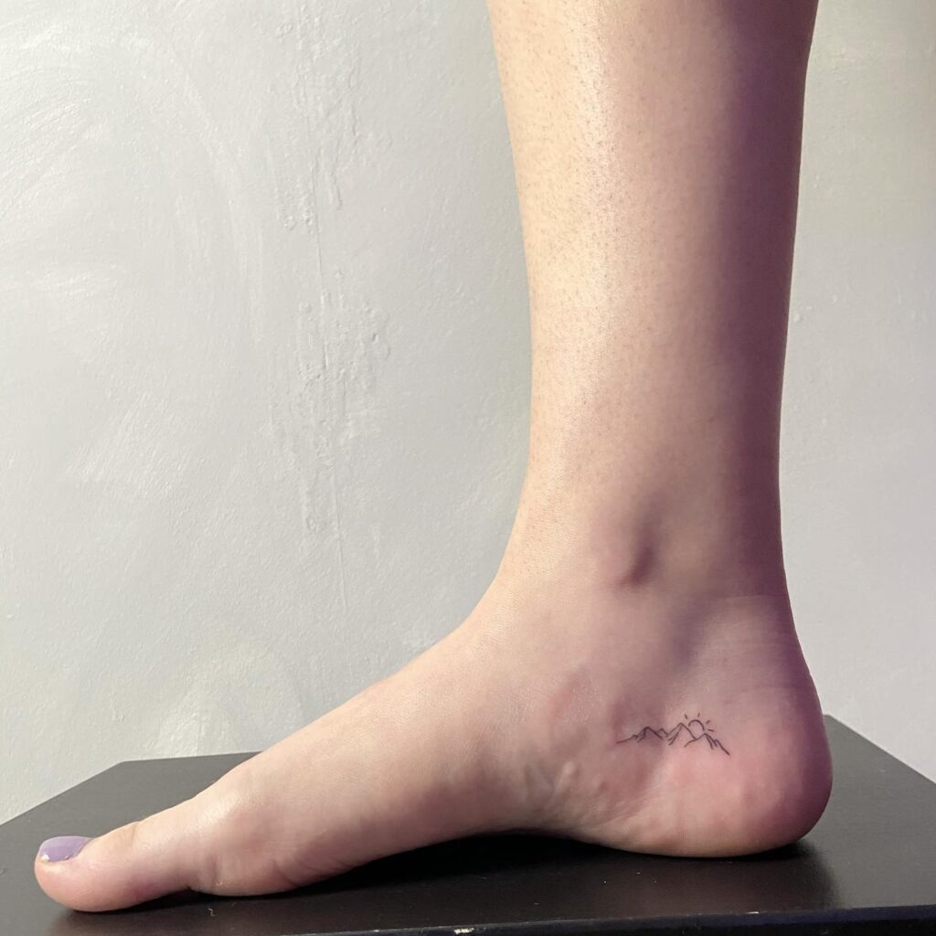 Tiny Mountain Ankle Tattoo Tattoo Design