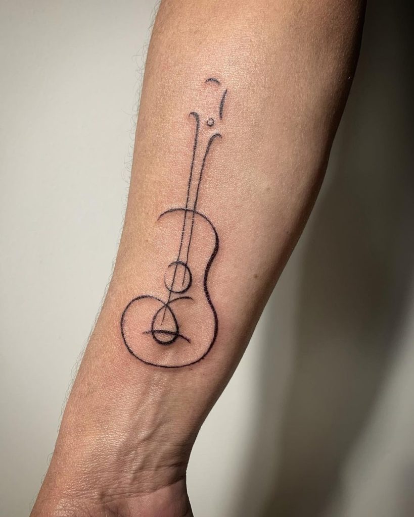Abstract Guitar and Musical Elements Tattoo Tattoo Design