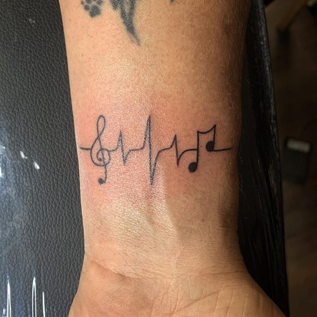 Geometric Cassette Tape and Heart Tattoo Tattoo Design