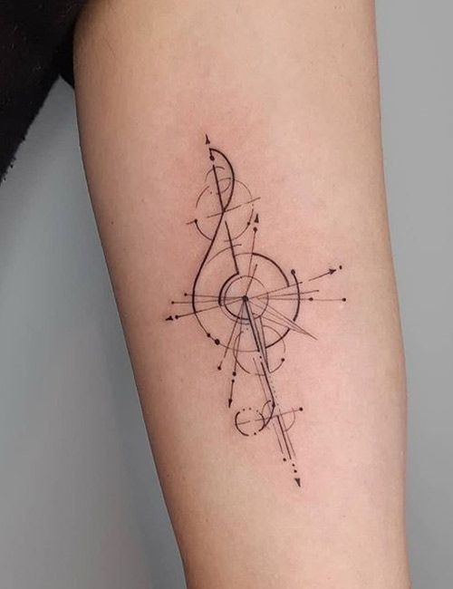 Geometric Treble Clef Tattoo Tattoo Design