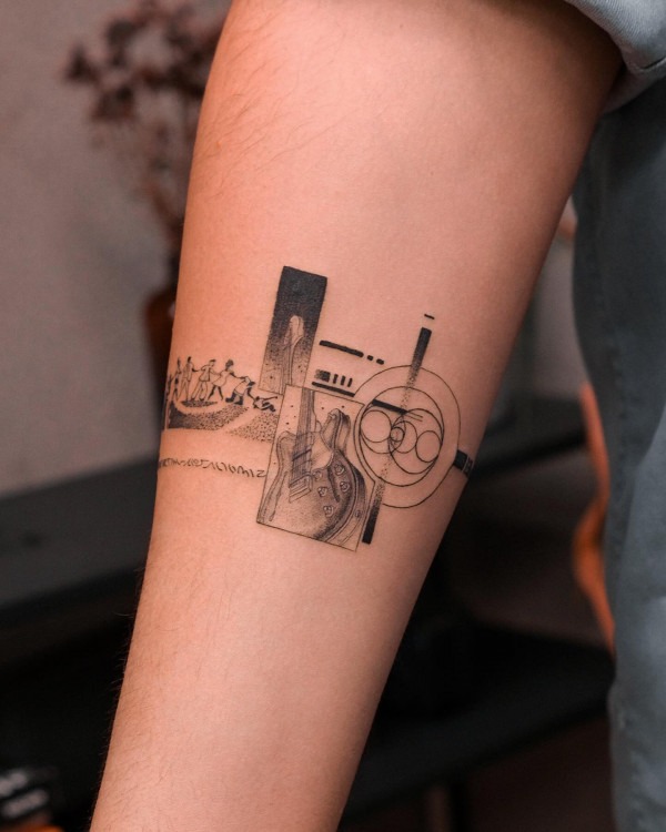 Vintage Microphone and Rose Tattoo Tattoo Design