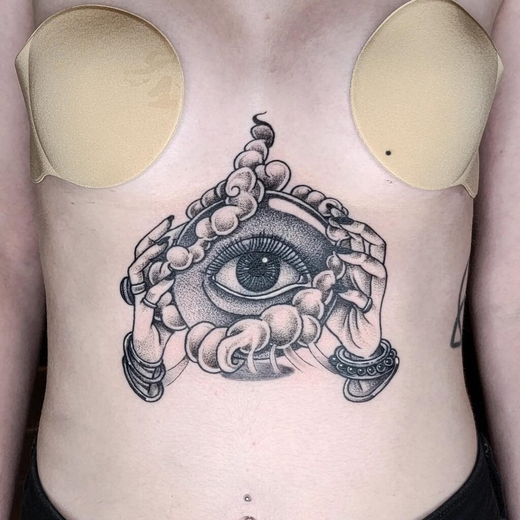 All-Seeing Eye with Hands Tattoo Tattoo Design