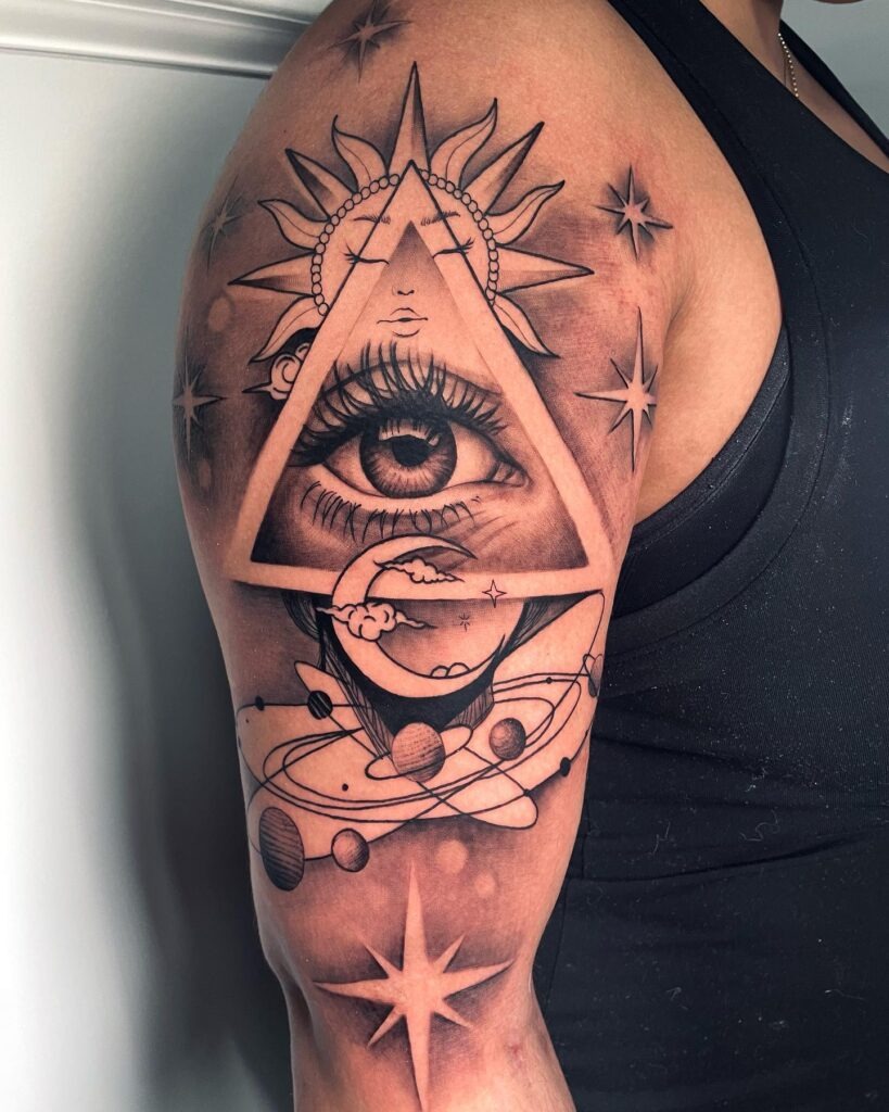Cosmic All-Seeing Eye Tattoo Tattoo Design