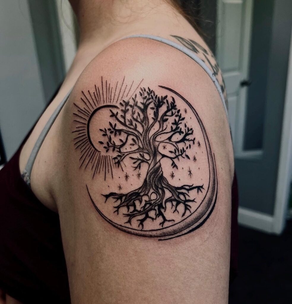Cosmic Tree of Life Tattoo Tattoo Design