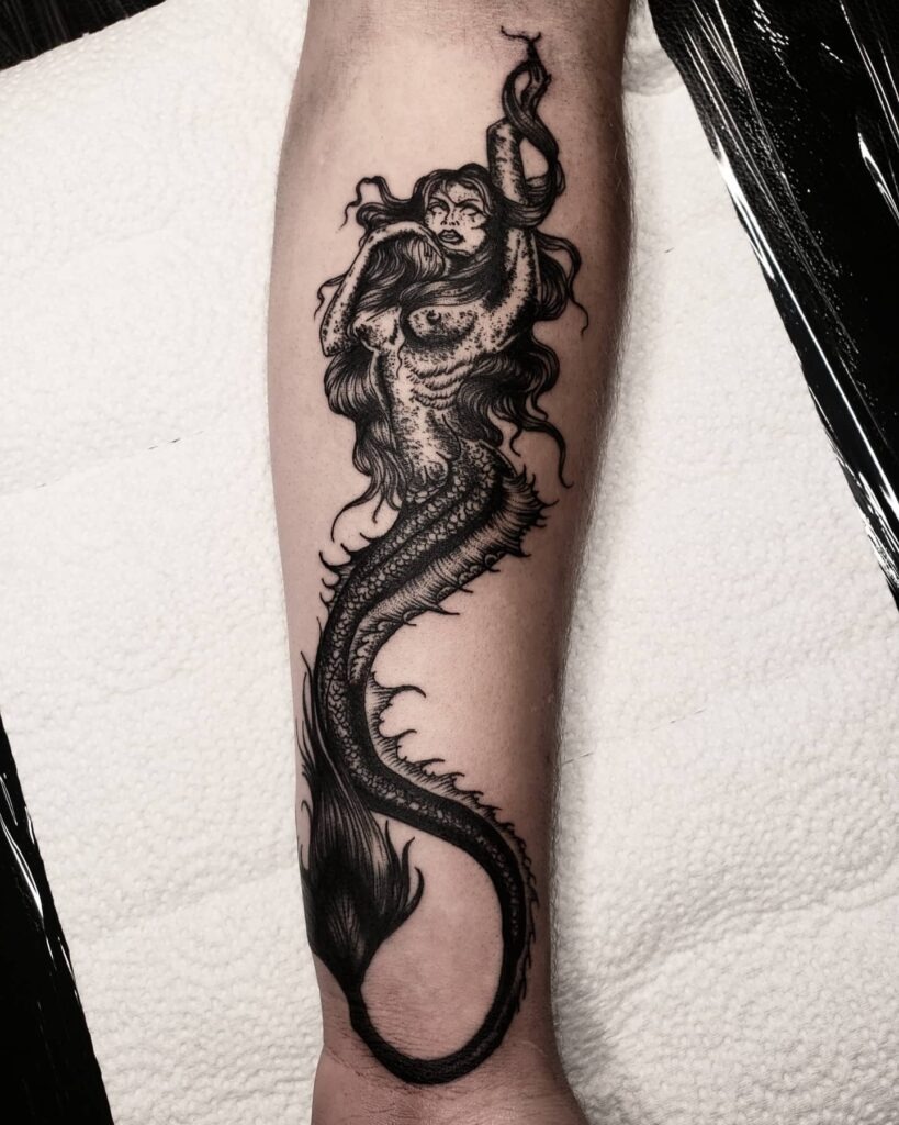Dark Serpentine Siren Tattoo Tattoo Design