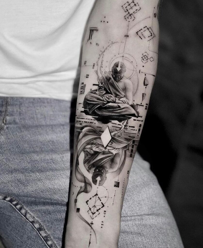 Duality of Meditation Tattoo Tattoo Design