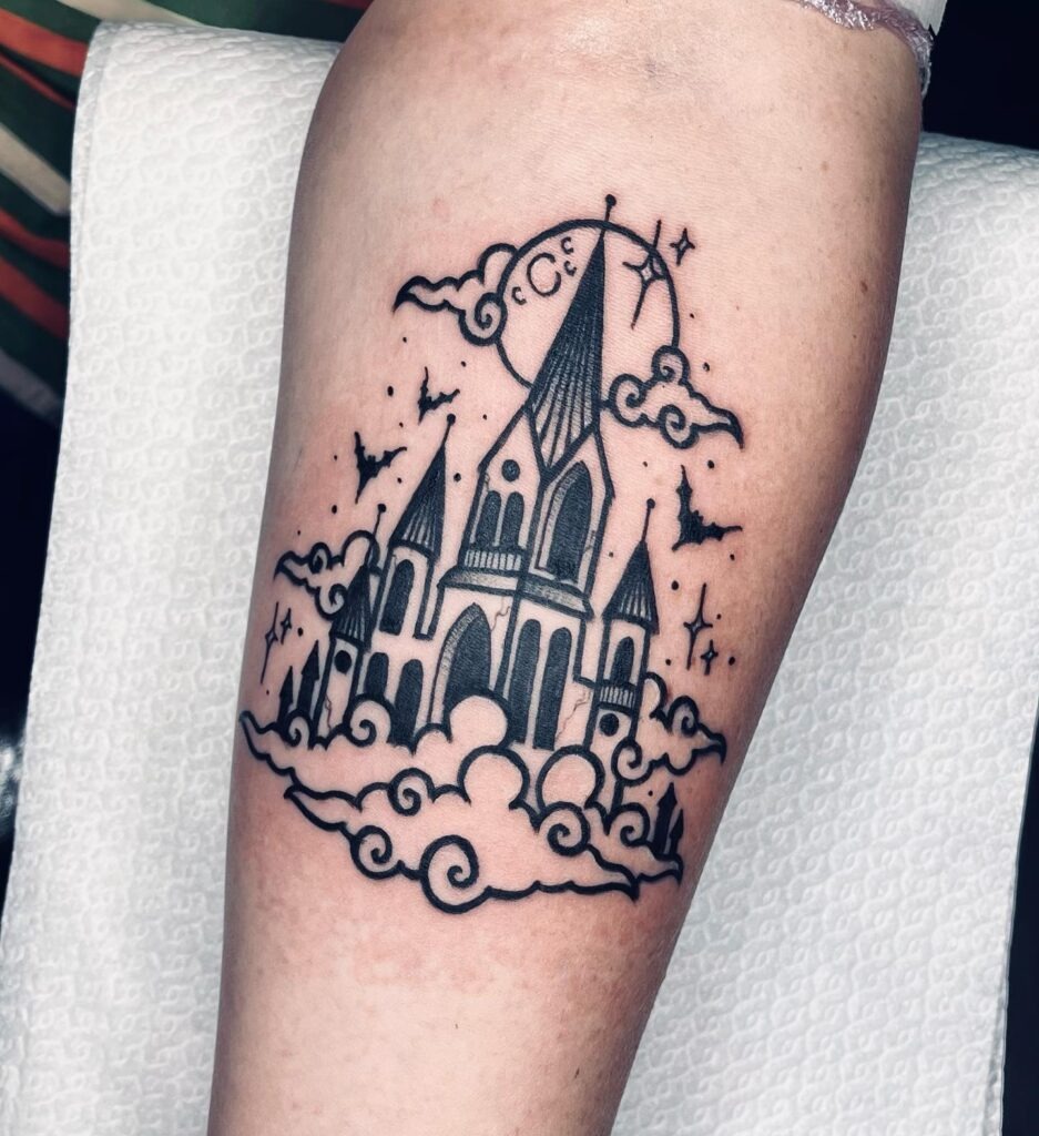 Enchanted Castle in the Clouds Tattoo Tattoo Design