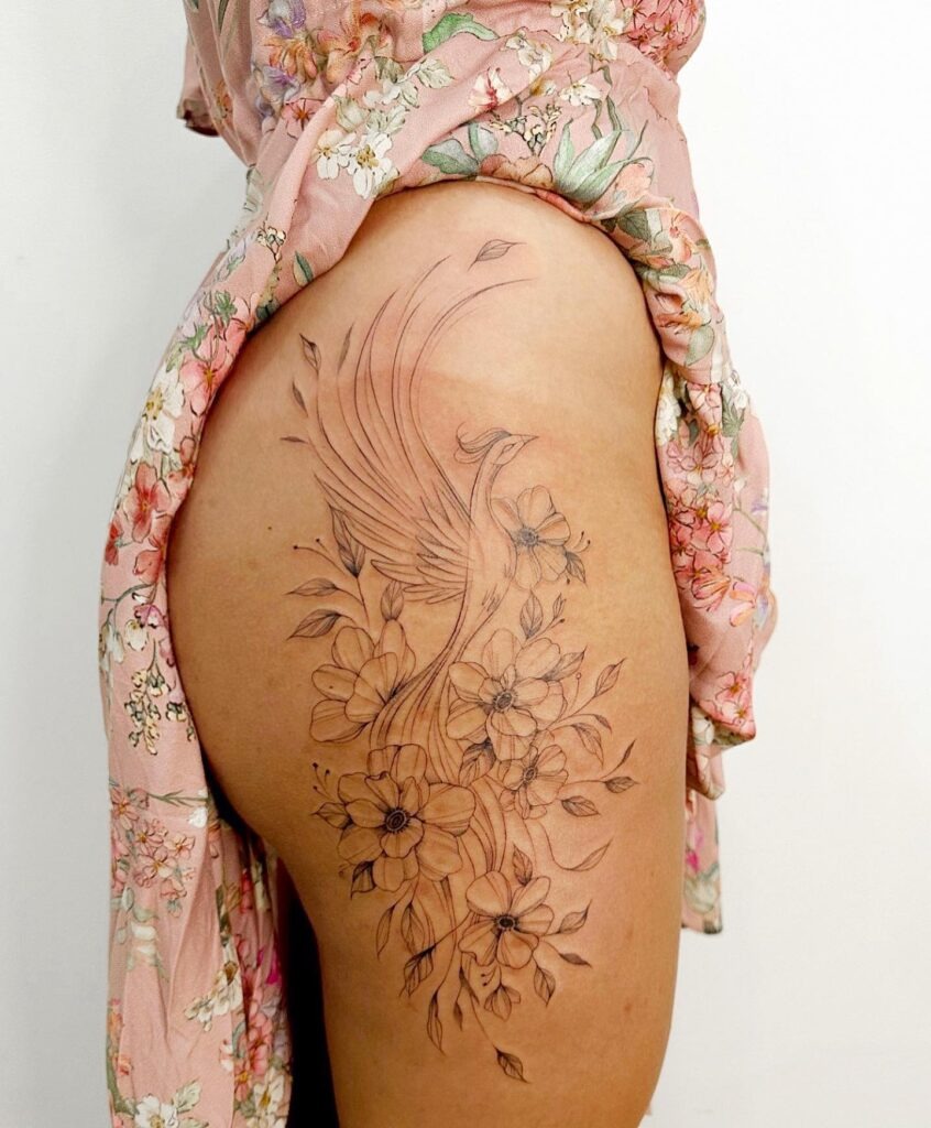 Floral Phoenix Tattoo Tattoo Design