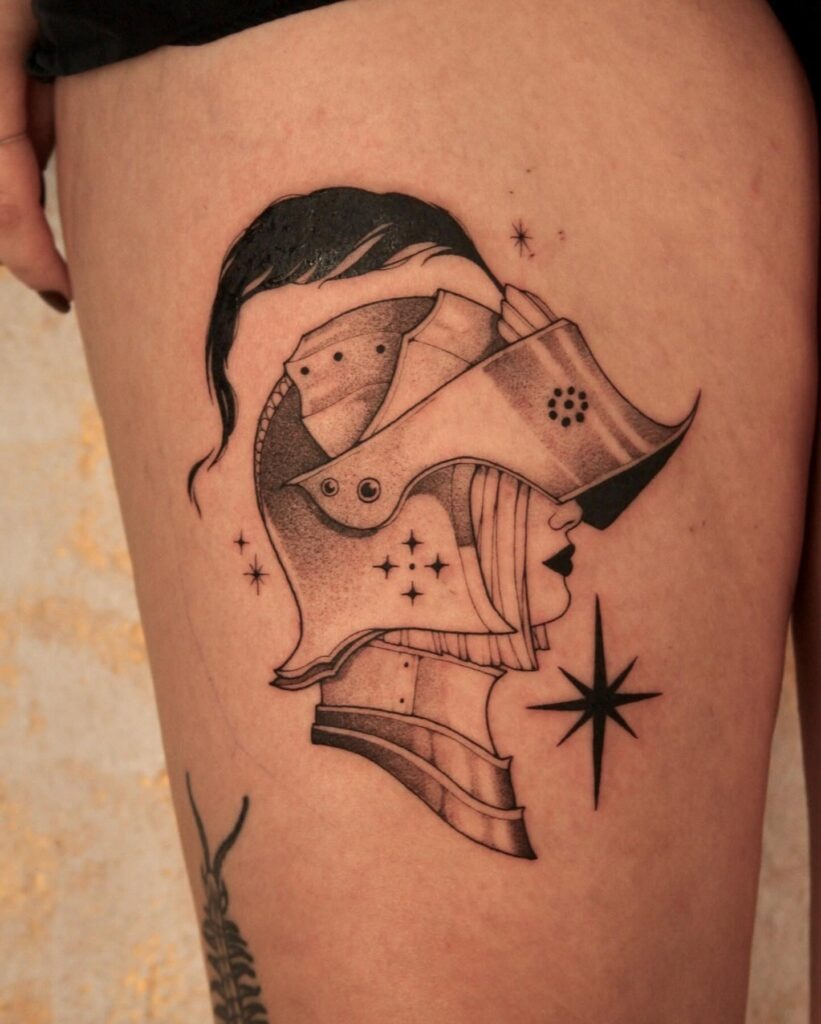 Mystical Female Knight Tattoo Tattoo Design