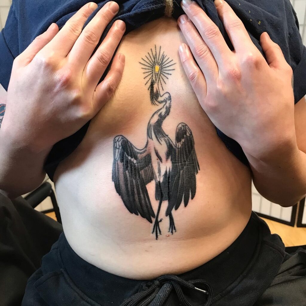 Radiant Heron Tattoo Tattoo Design