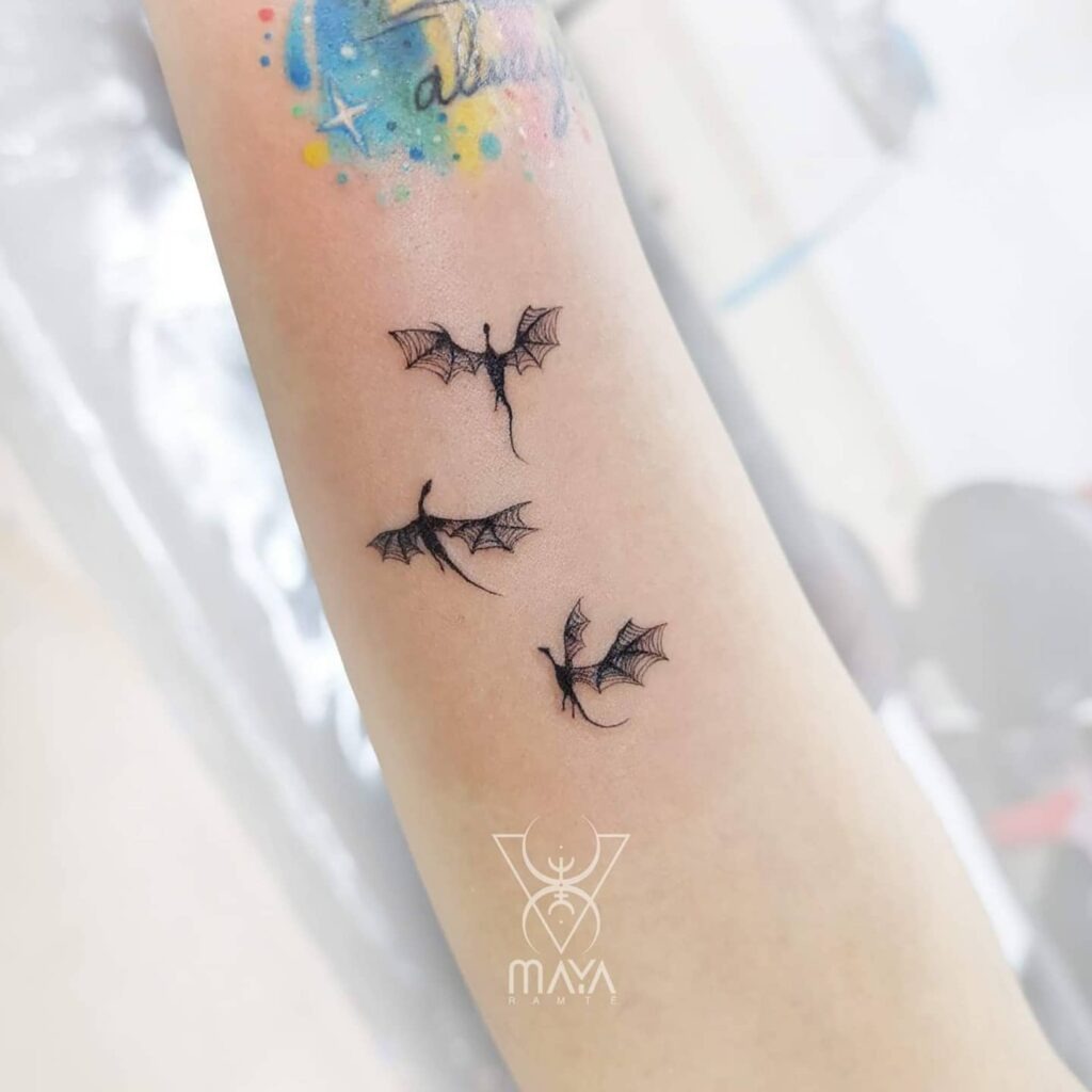 Tiny Flying Dragons Tattoo Tattoo Design