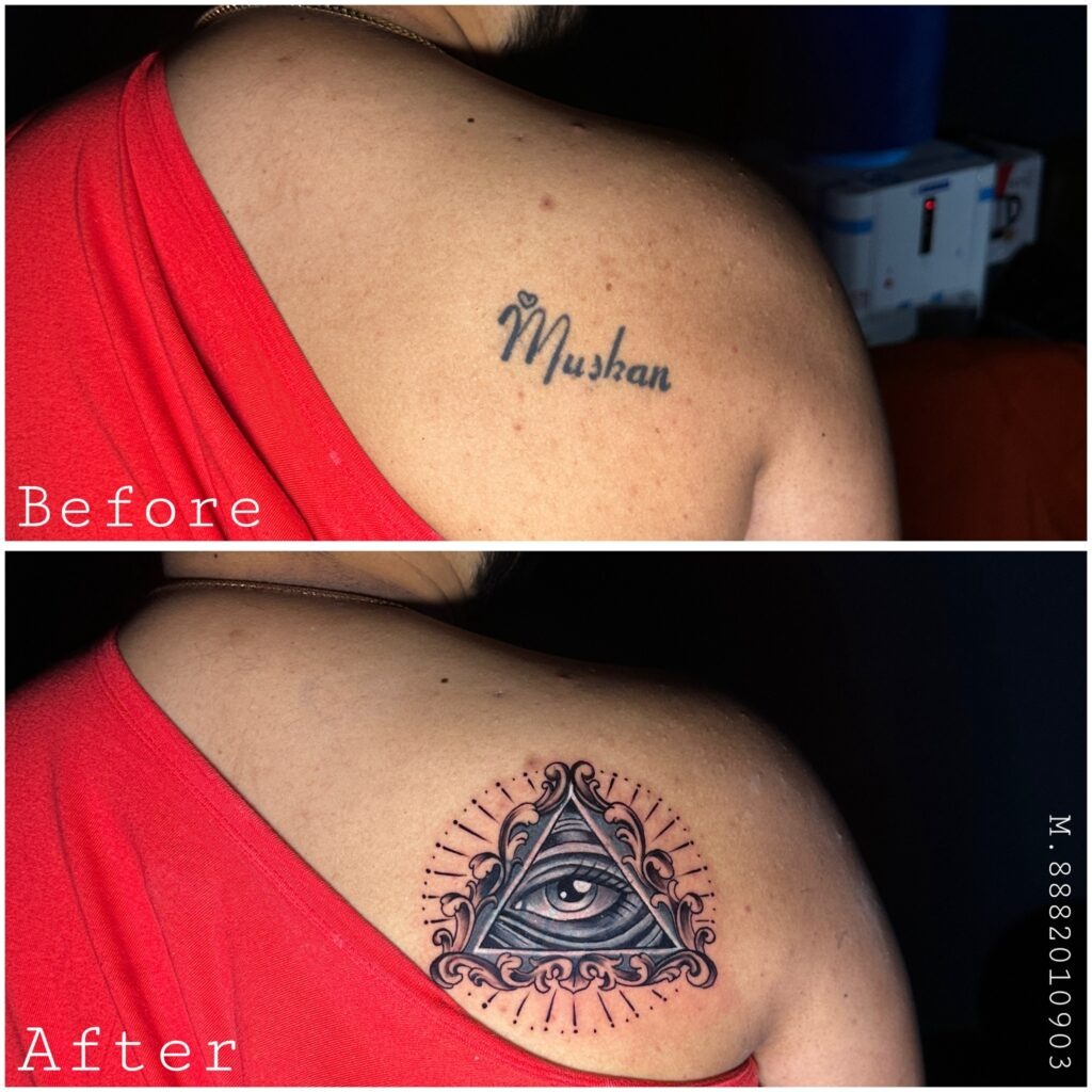 All-Seeing Eye Name Cover-Up Tattoo Tattoo Design