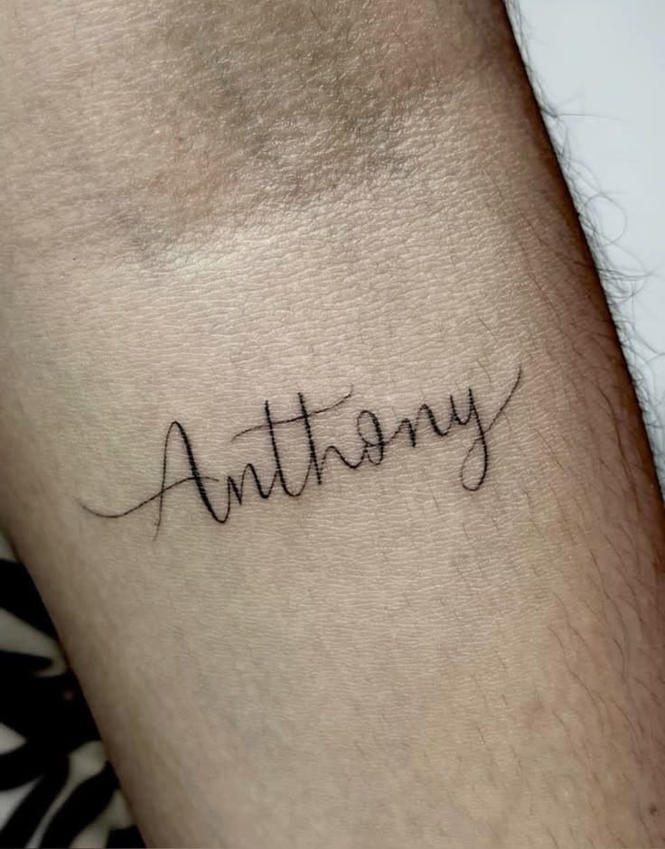 Minimal Anthony Fine Line Name Tattoo Tattoo Design
