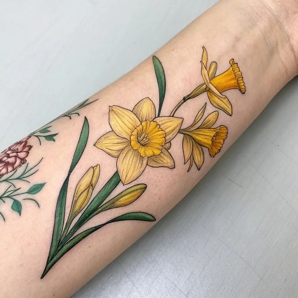 Traditional Hand-and-Narcissus Tattoo Tattoo Design