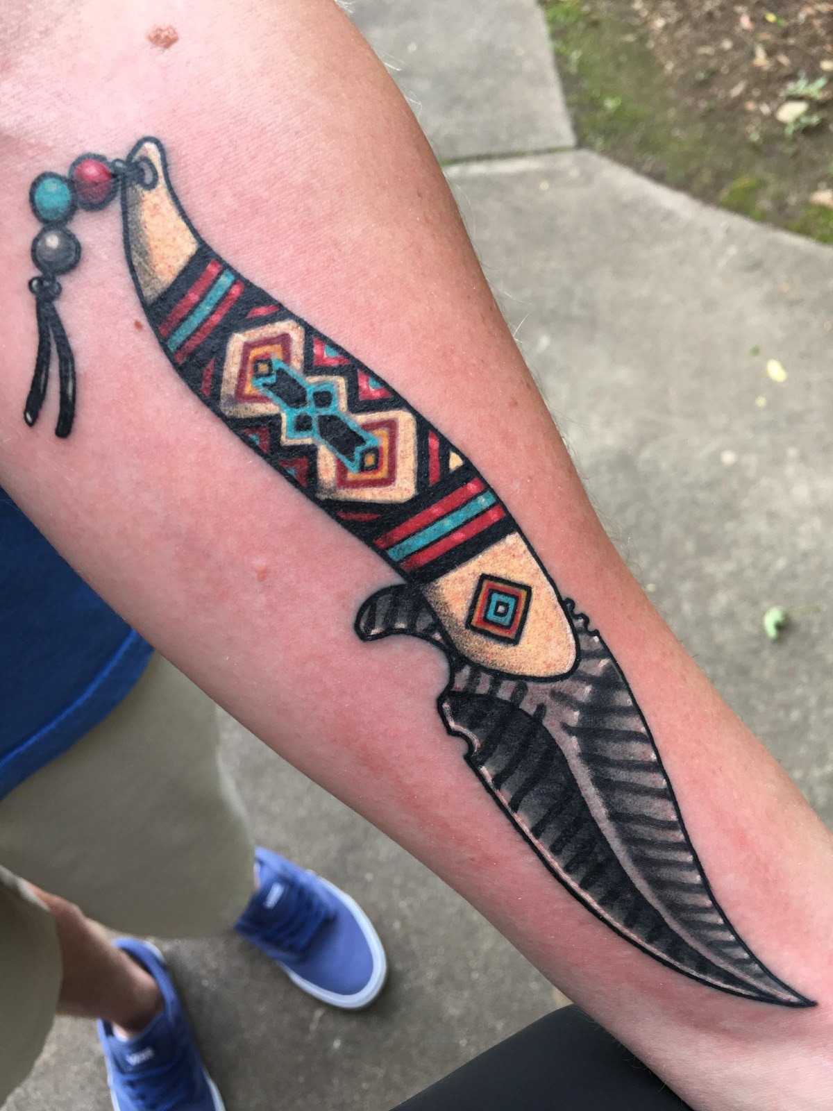 Decorative Tribal Knife Symbol Tattoo Design