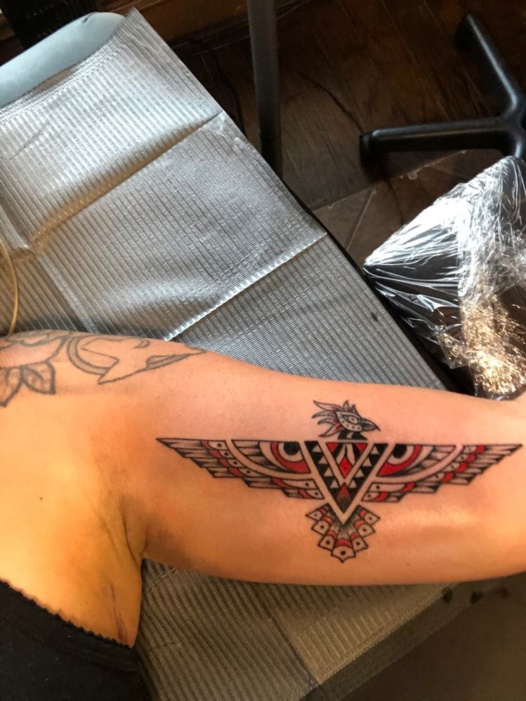 Geometric Thunderbird Symbol Tattoo Design