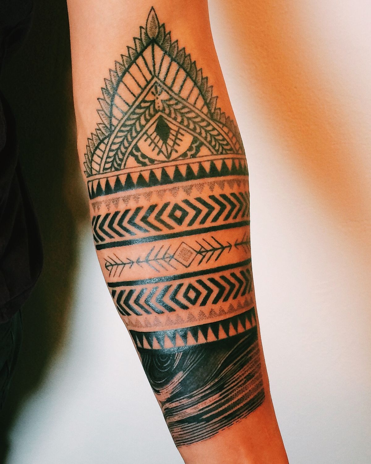 Tribal Band Arm Sleeve Geometry Tattoo Design