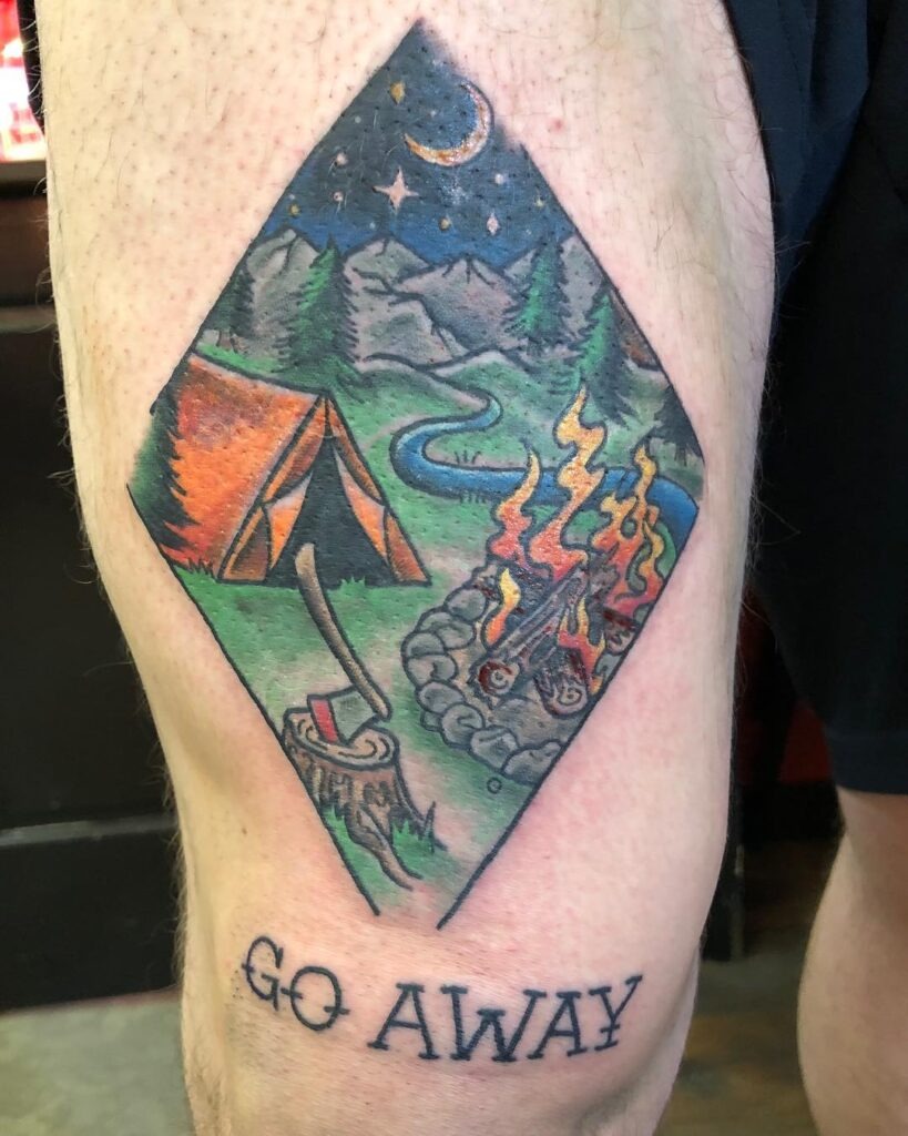Camping Under the Stars Tattoo Tattoo Design
