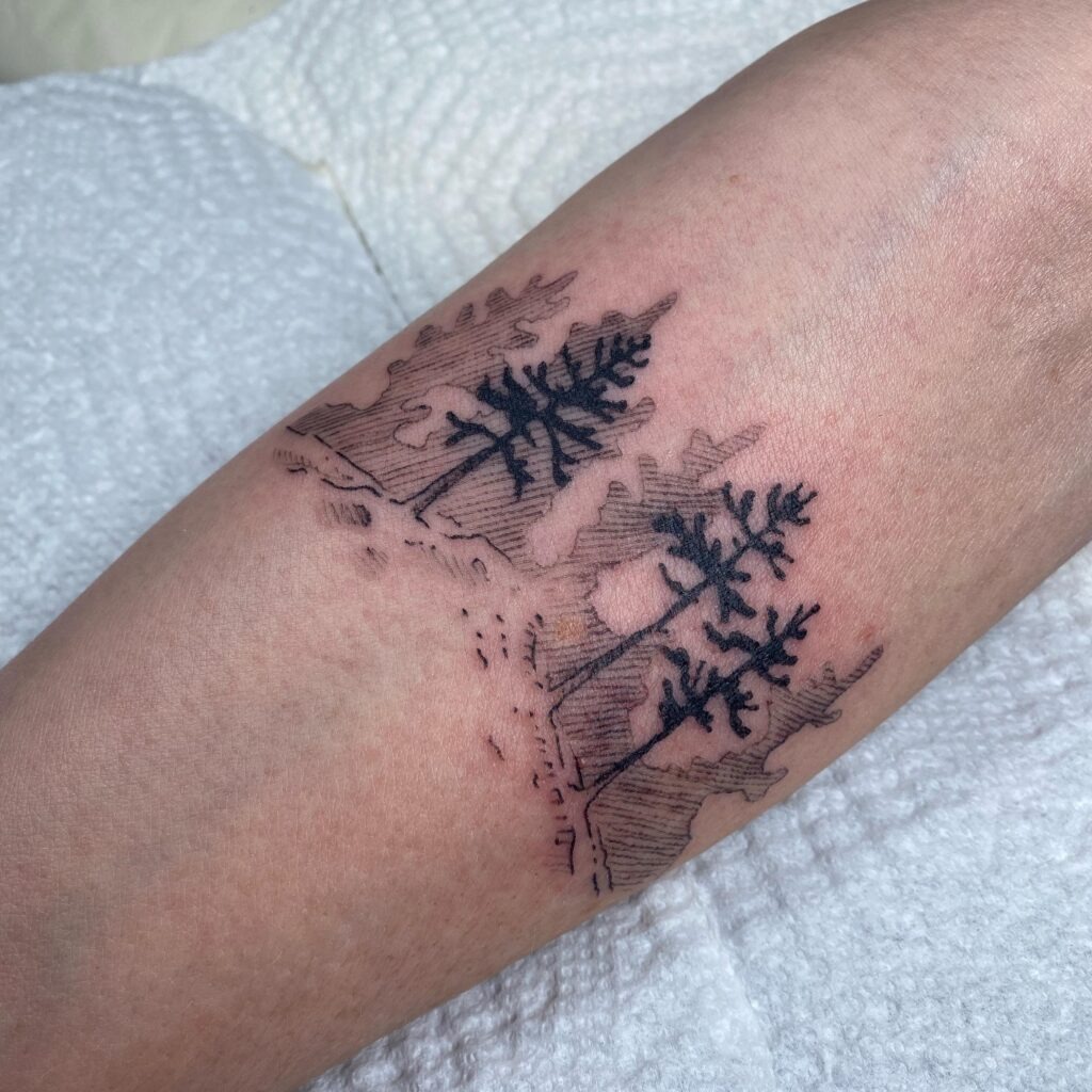 Forest Silhouette Tattoo Tattoo Design