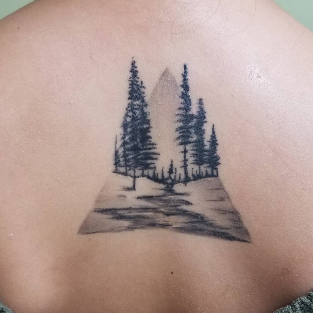 Minimalist Forest Scene Tattoo Tattoo Design