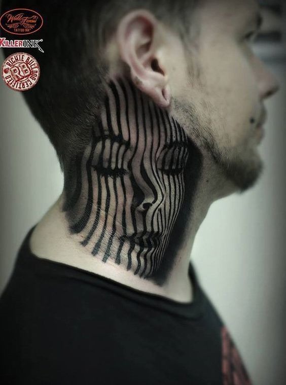 A Man Ray Inspired Neck Tattoo Tattoo Design