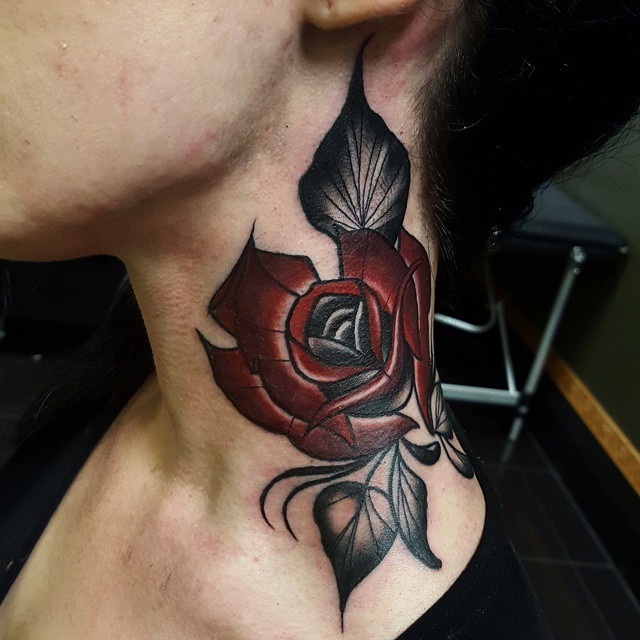A Modern Gothic Kind of Rose Tattoo Design