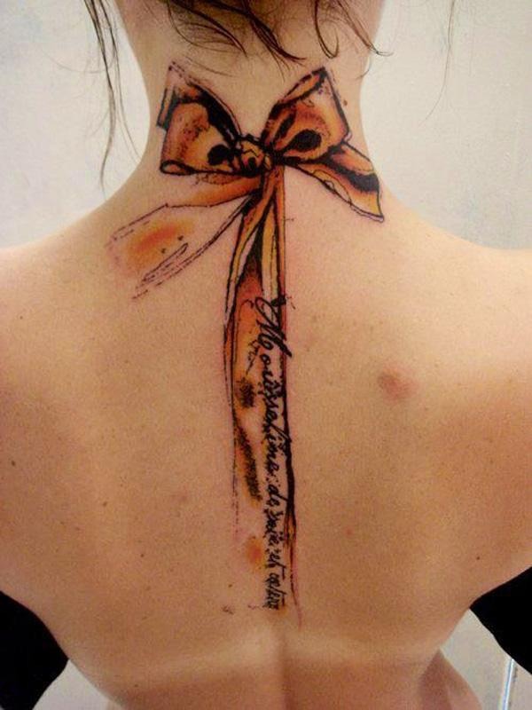 All Tied Up Neck Ribbon Neck Tattoo Ideas Tattoo Design