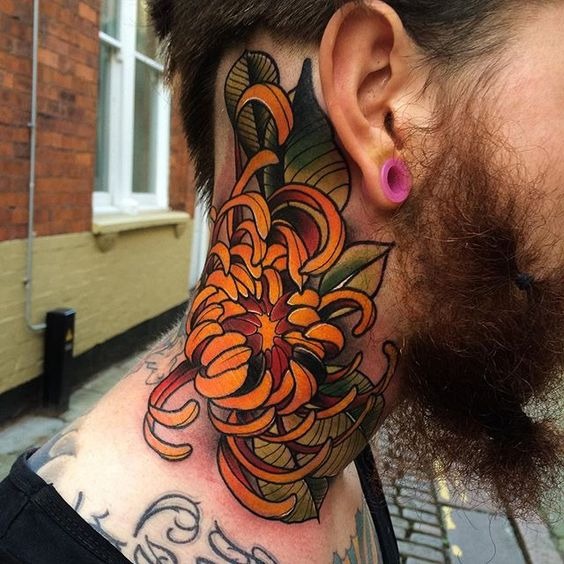 Chrysanthemums Are for Men Too Tattoo Design