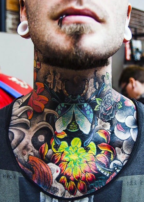 How to Make a Floral Tattoo Masculine Neck Tattoo Tattoo Design