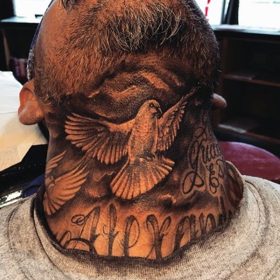 Nothing Says Love Like a Dove Neck Tattoo Ideas Tattoo Design