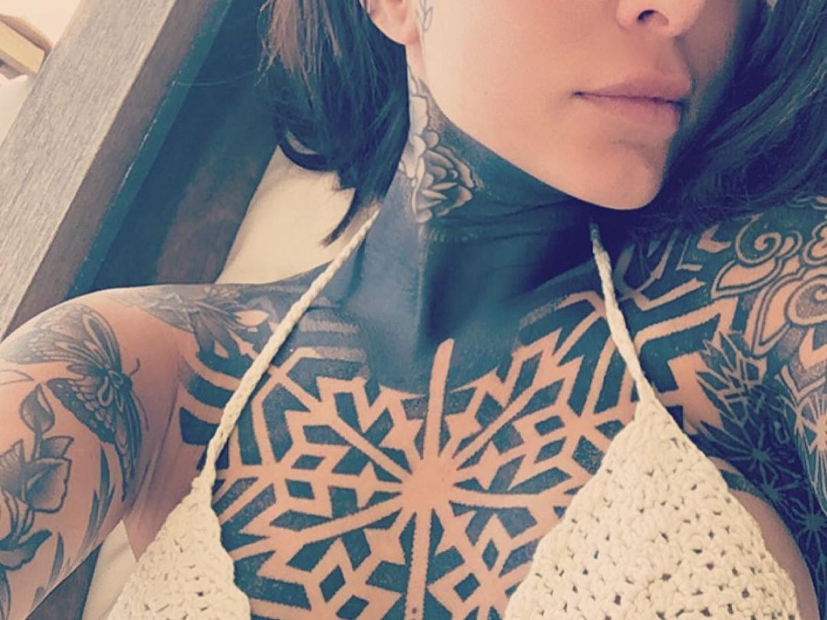 The Beauty of Negative Space Full Neck Tattoo Tattoo Design