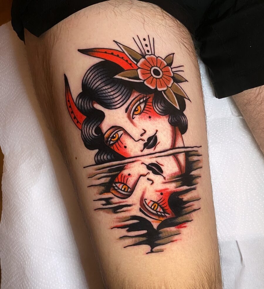 Artistic blend of elegance and mystery Tattoo Design