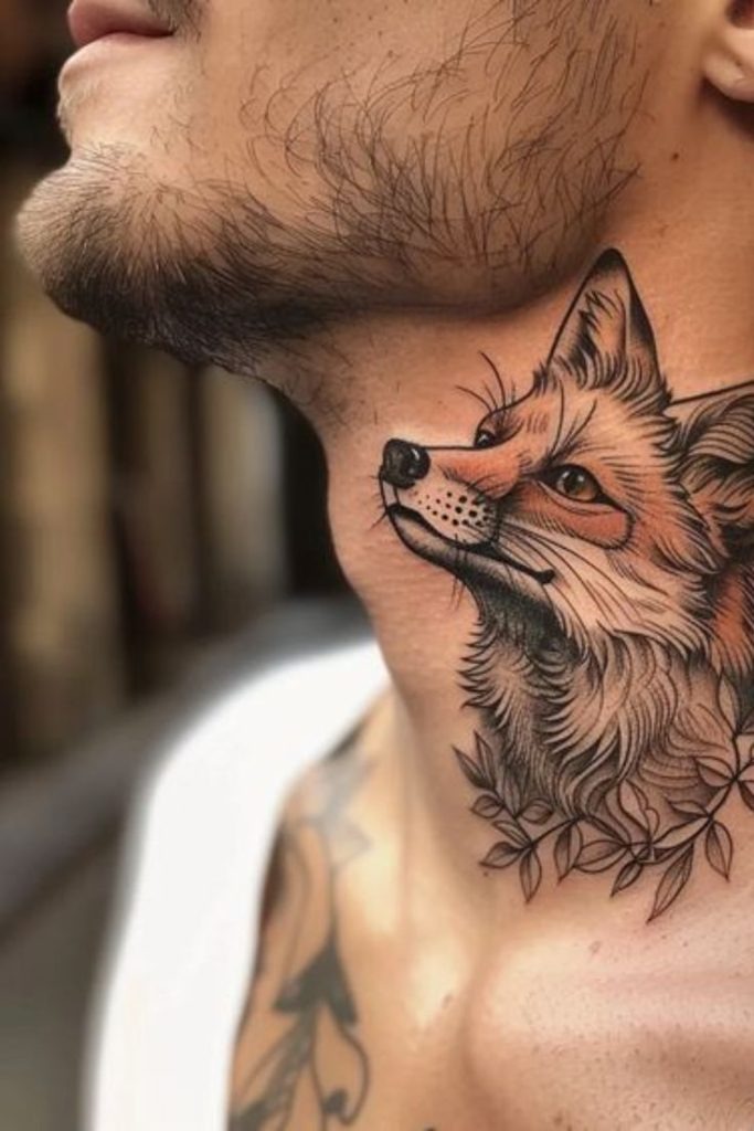 Fox Neck Tattoo: The Wild Spirit of Elegance Tattoo Design