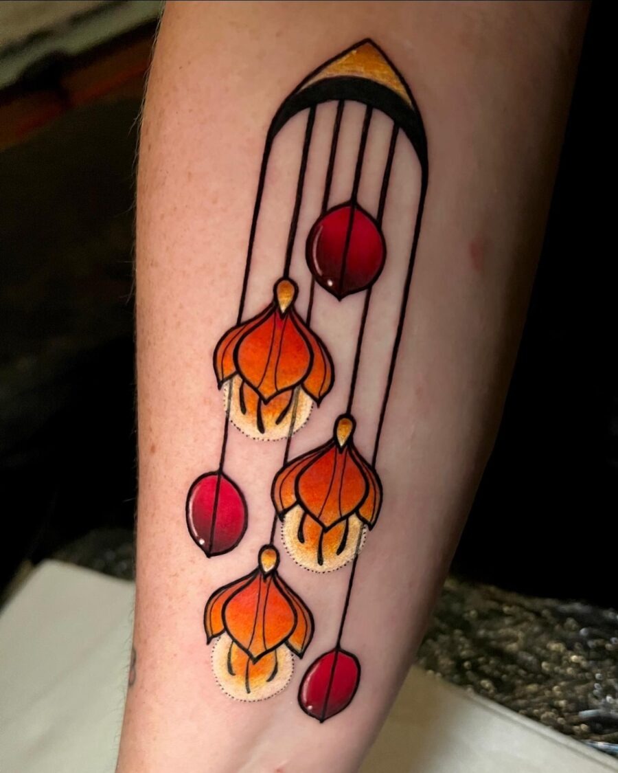 Vibrant Neo-Traditional Floral Tattoo Design Tattoo Design